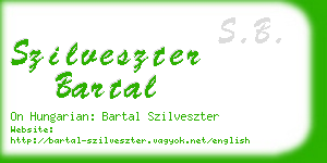 szilveszter bartal business card